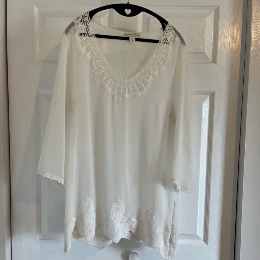 Coldwater Creek Lace Trimmed Tunic